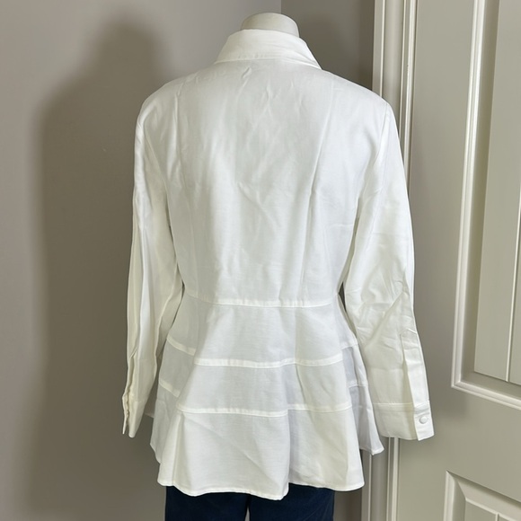 Tuckernuck POMANDER PLACE Ashlen Blouse White Long Sleeve Fit Flare Sz S NEW - Picture 9 of 15